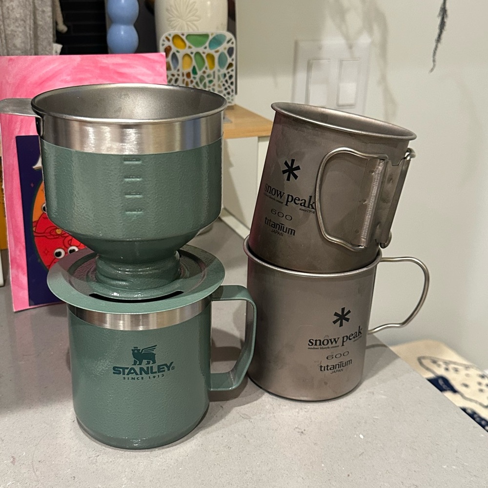 Stanley pour over set & Snow Peak cups